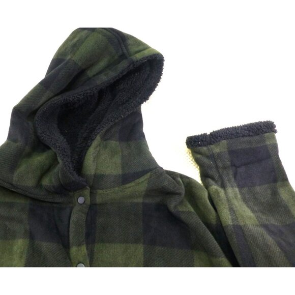 Boston Traders Hooded Jacket Men's L/XL Button Up Sherpa Fleece Lined Shacket Pl - Picture 7 of 9